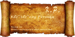 Kálóczy Piroska névjegykártya