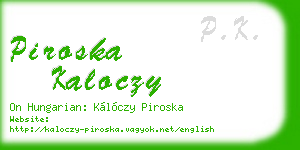 piroska kaloczy business card