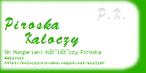 piroska kaloczy business card